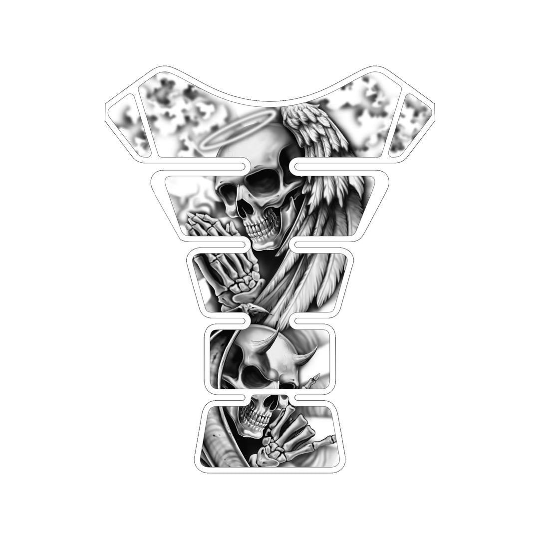 Angel and Devil Skull Motorcycle Tank Pad / Motorcycle Tank Protector
