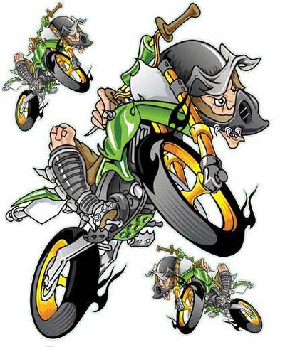 Green Air Motocross Rider Decal