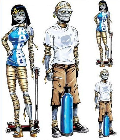 Mummy Monster Racing Couple Decal