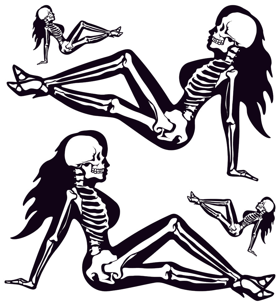Skeleton Mud Flap Girl / Trucker Girl Decal