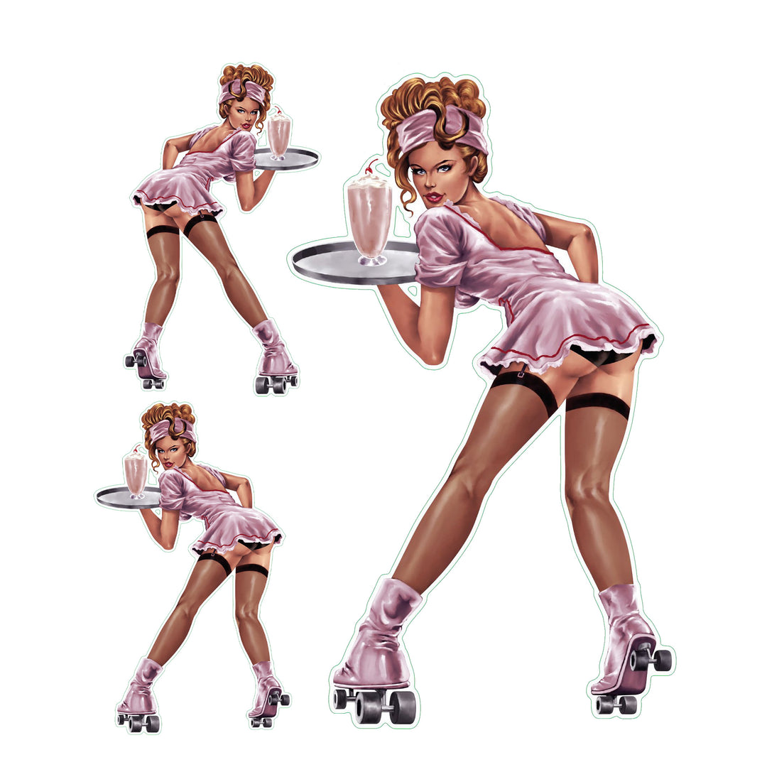 Skater Girl Pin-Up Decal