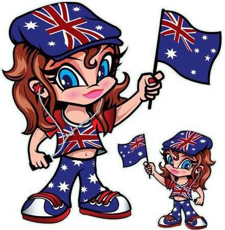 Australia Little Girl Flag Decal