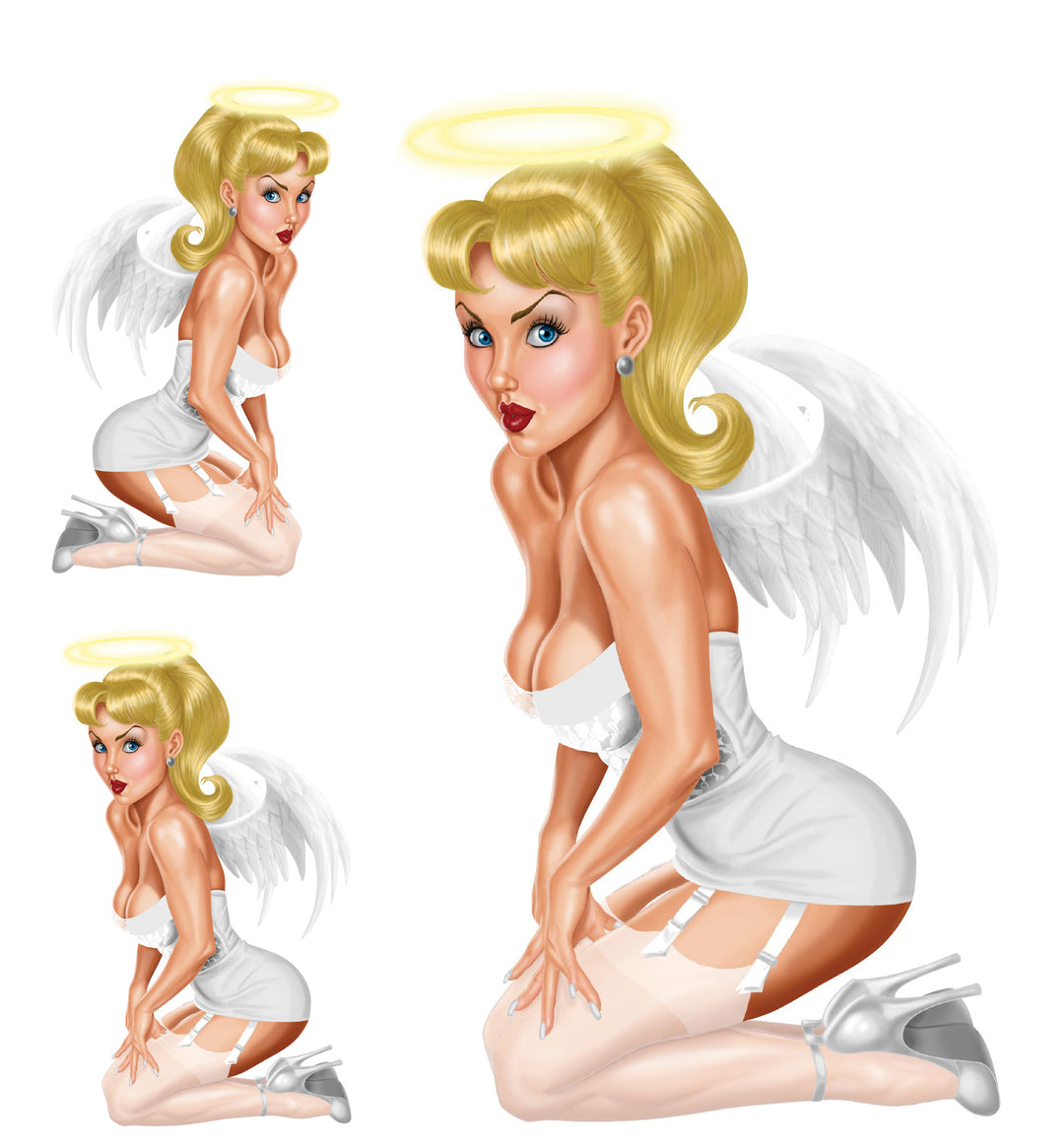 Vintage Angel Pinup Decal