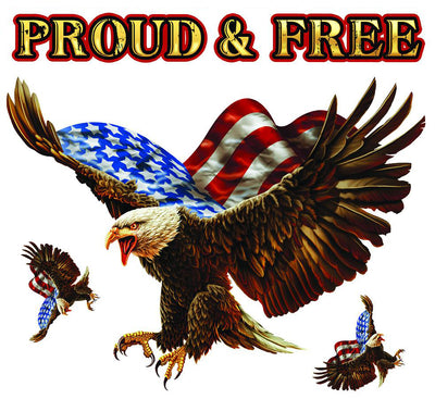 Proud and Free Flag Bald Eagle