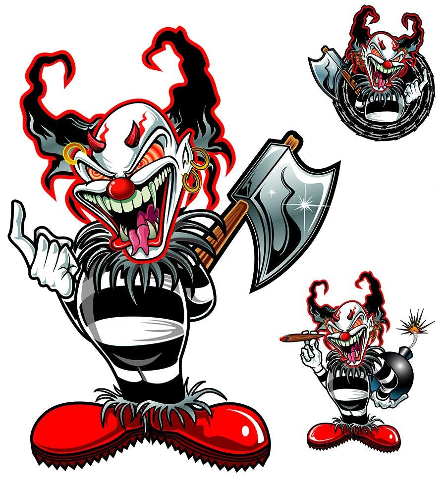 Killer Clown Ax Decal