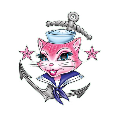 Sailor Anchor Cat Decal