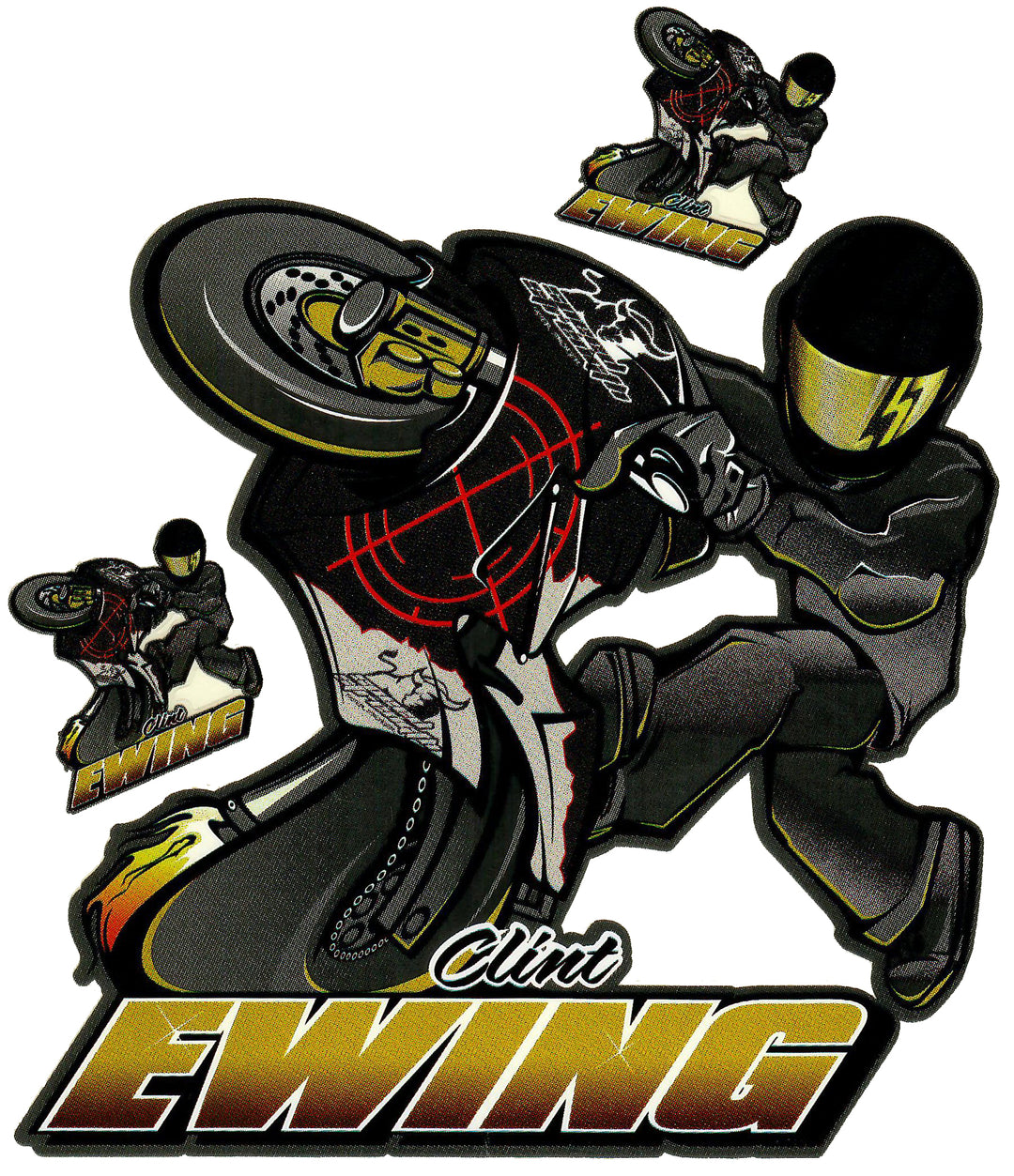 Clint Ewing Motorcycle Stunt Rider Decal