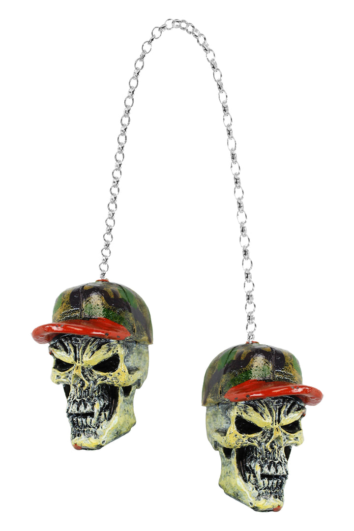 3D Rear View Hunter Skulls Mirror Danglers
