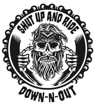 Shut Up and Ride Skull Skull Mini Decal/Sticker
