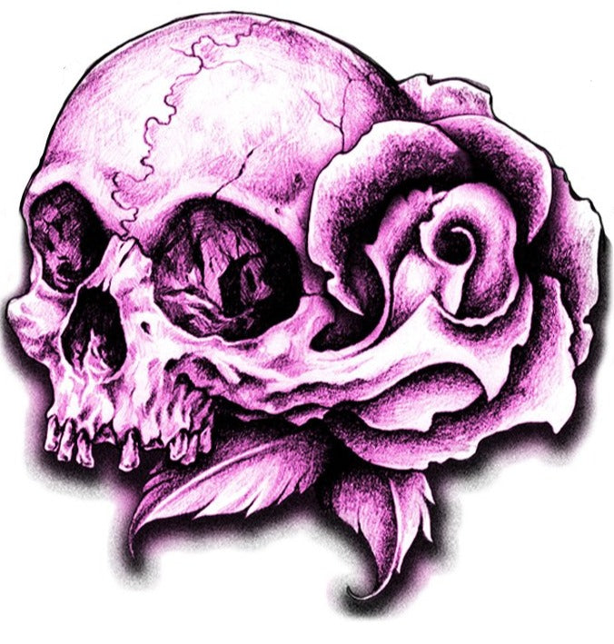 Purple Rose Skull Mini Decal/Sticker