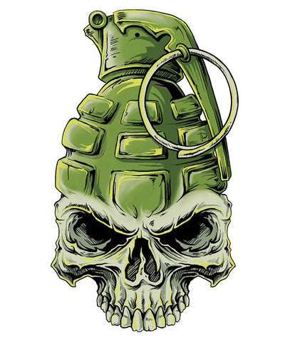 Grenade Skull Mini Decal/Sticker