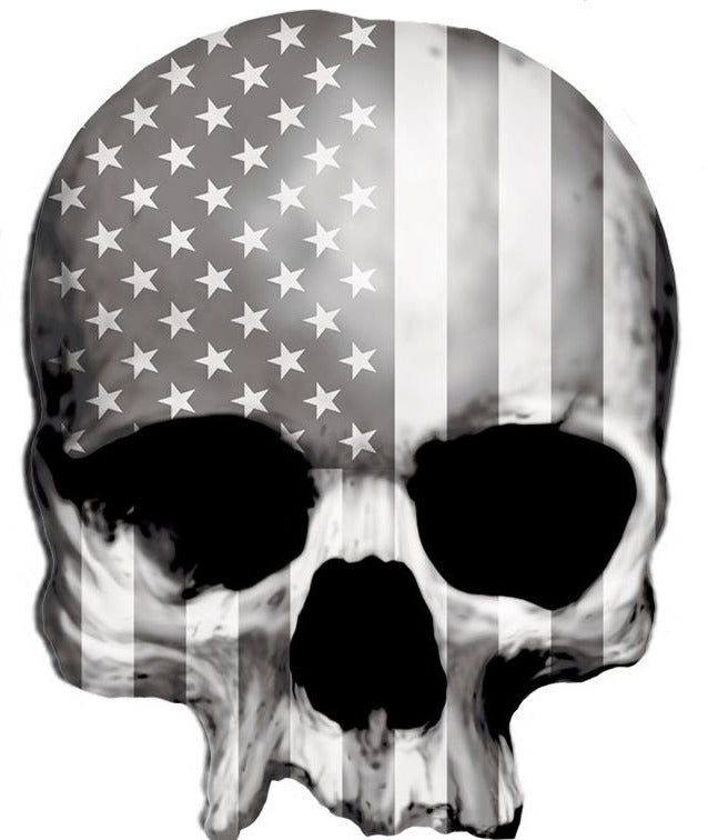 USA Gray Tactical Skull Sticker