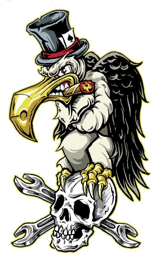 Rude & Crude Decal: Vulture n Skull Mini Decal/Sticker