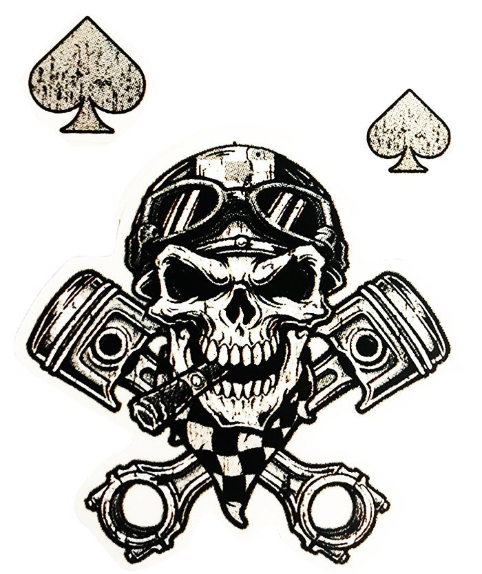 Skull Helmet Pistons Mini Decal/Sticker