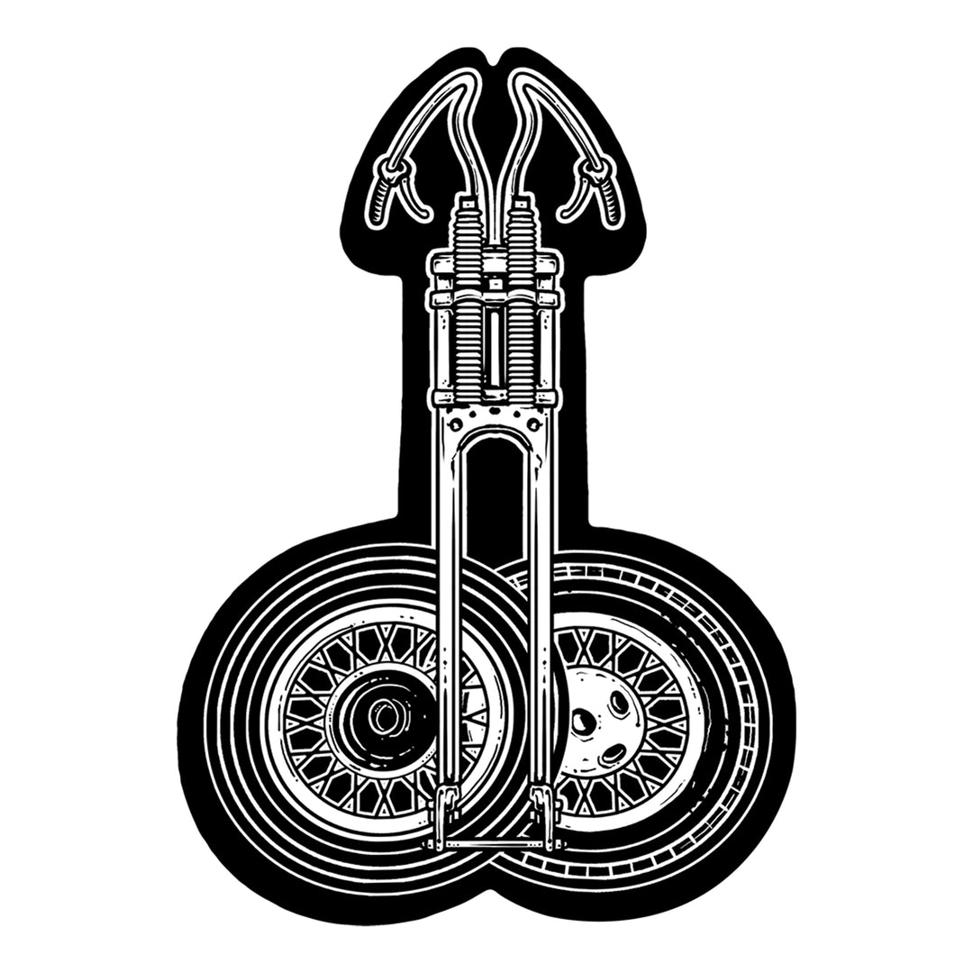 Wheels and Handlebars Mini Decal / Sticker
