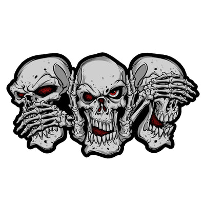 No Evil Skulls Mini Decal / Sticker