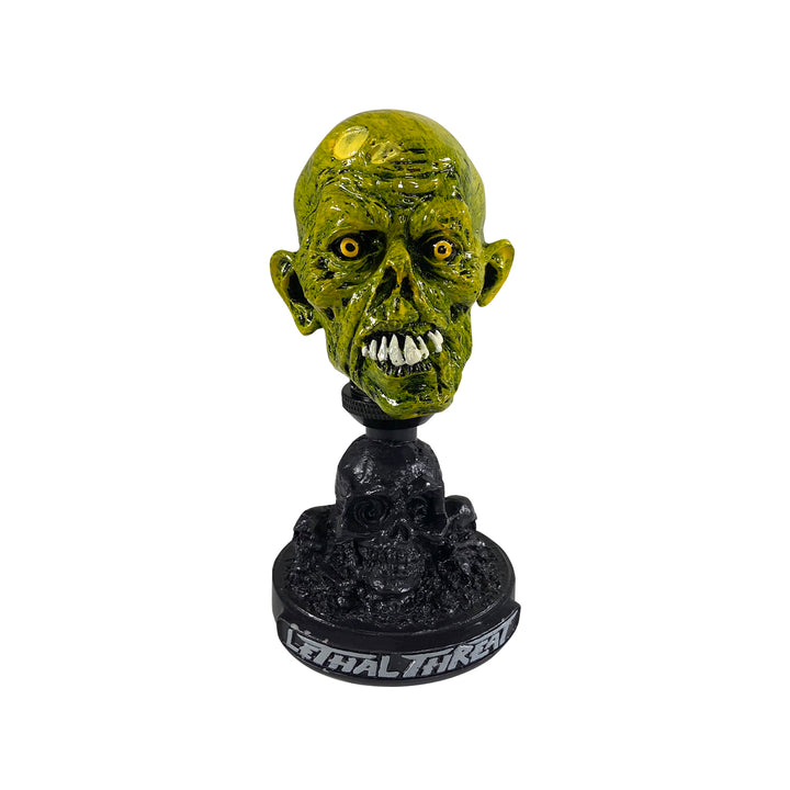 Neon Green Zombie Head with Skull Display Stand / Dash Topper