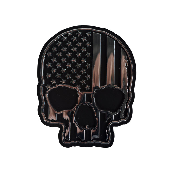 USA Flag Skull ABS Chrome & Black ABS Emblem