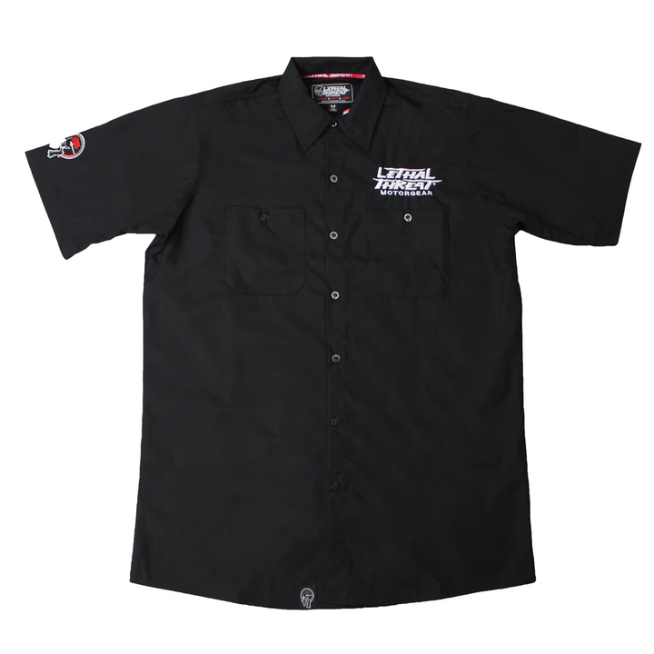 Skull N Bones Embroidered Work Shirt / Shop Shirt