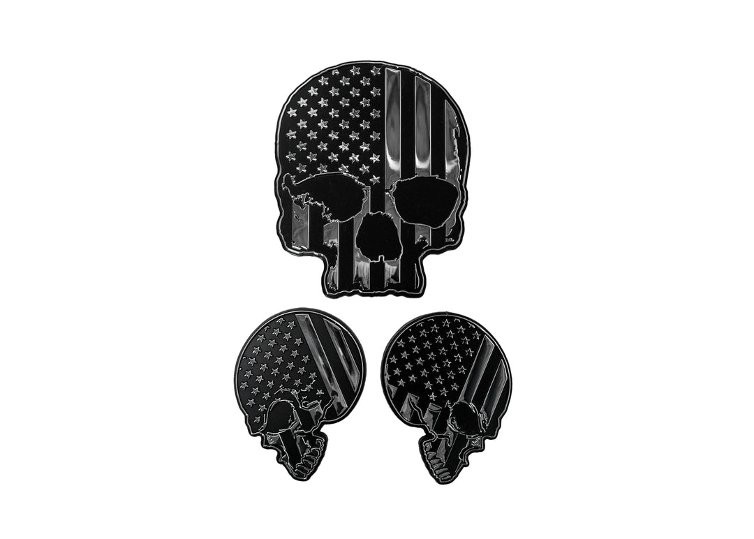 USA Skull Super Pack Peel n Stick ABS Emblems