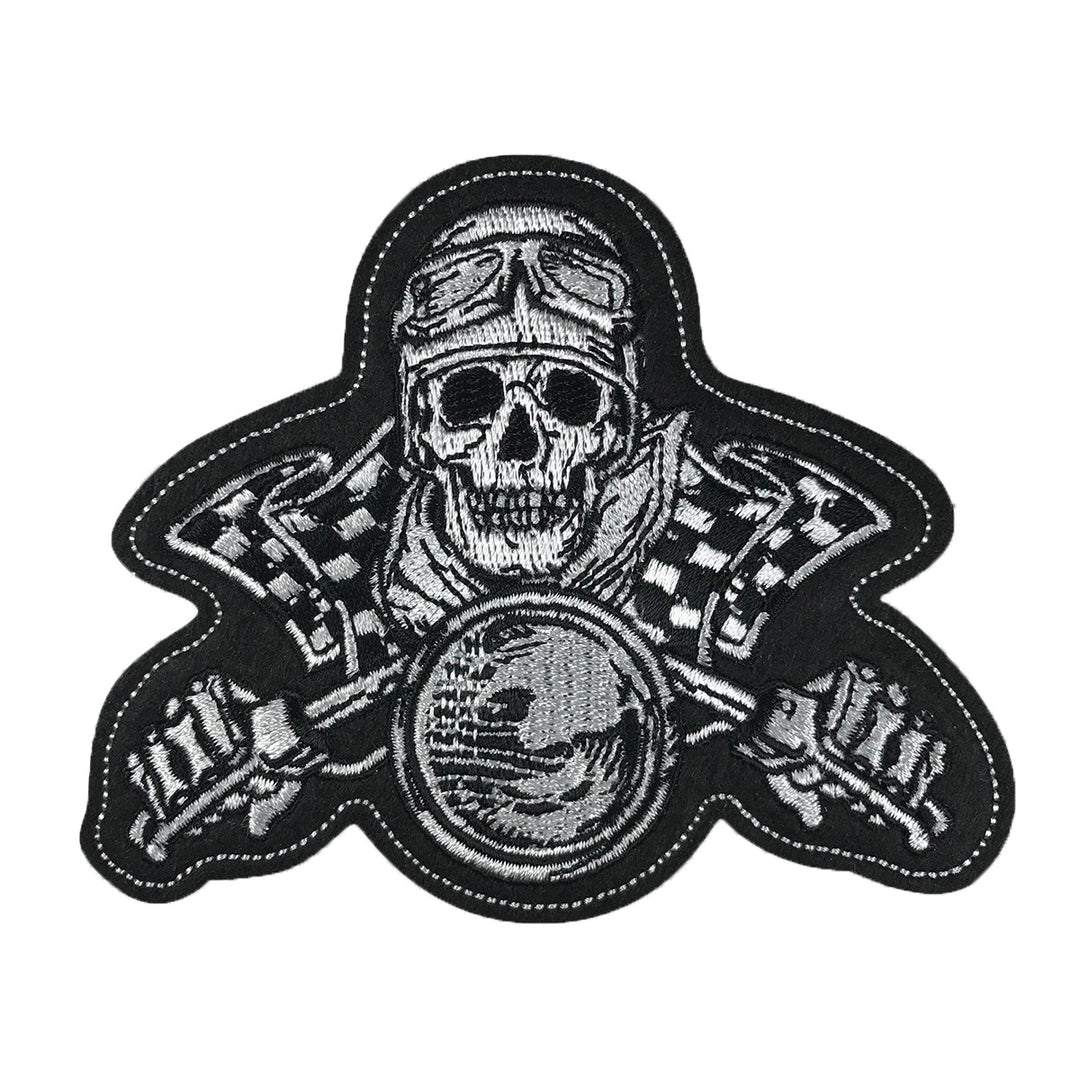 Vintage Biker Skull Embroidered Patch