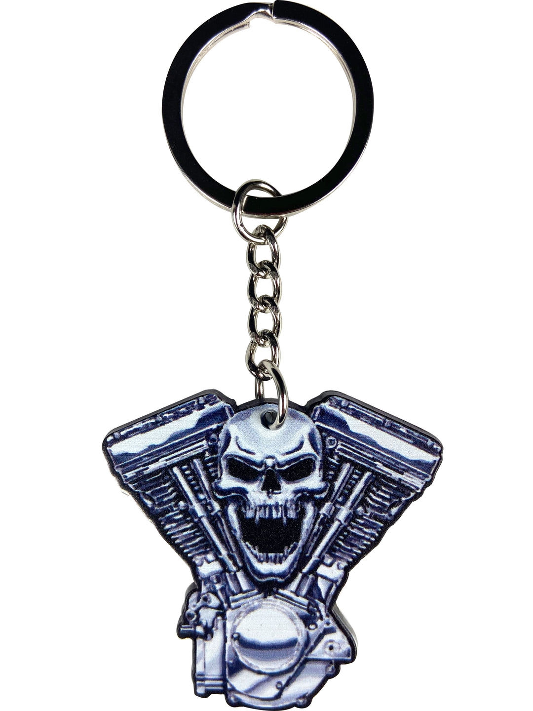 Skull V-Twin Motor Keychain