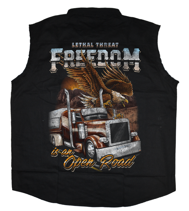 Open Road Printed Sleeveless Button Down