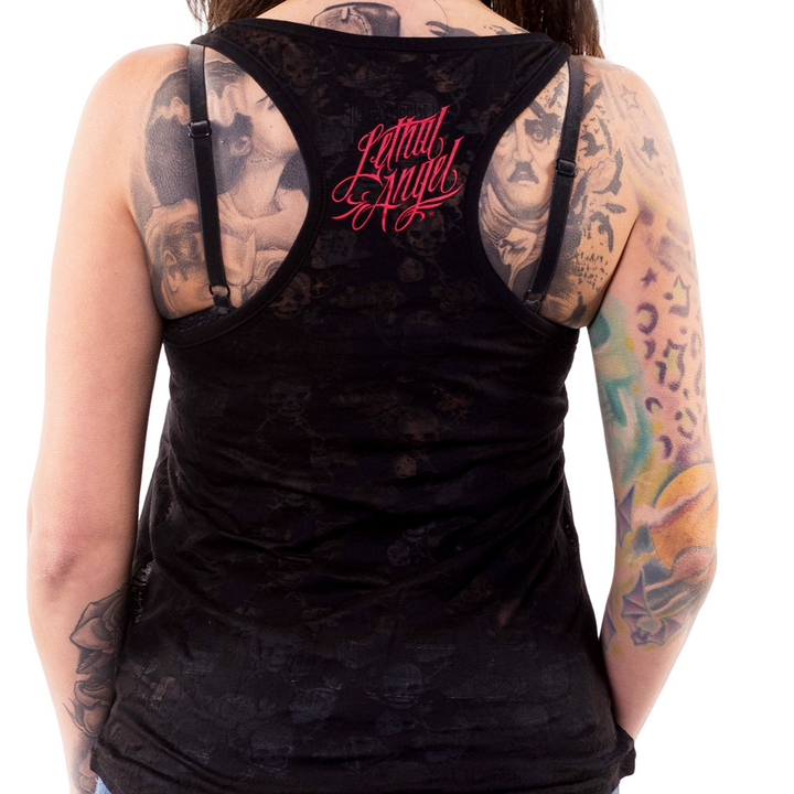 Skull Arm Tattoo Razor Back Tank Top