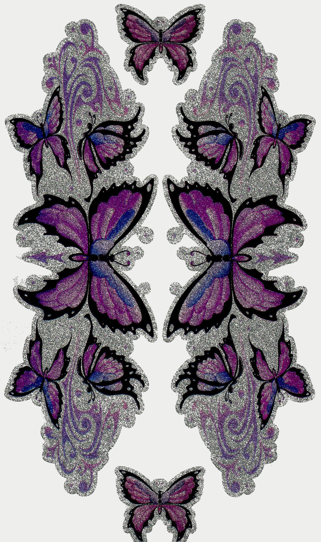 Purple Butterfly Glitter Decals