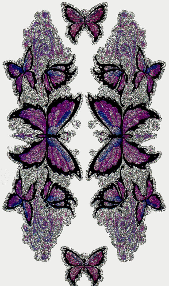 Purple Butterfly Glitter Decals
