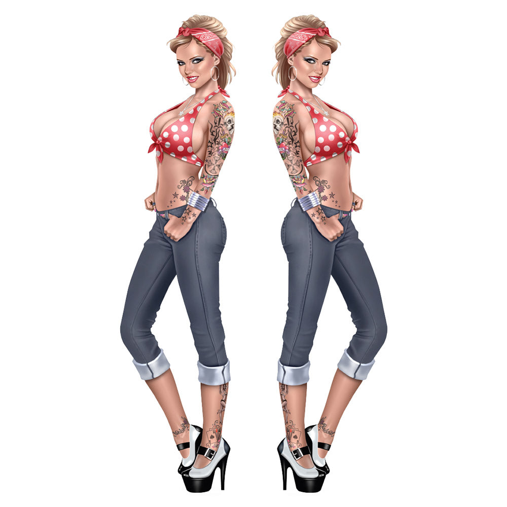 Hot Rod Diva Pin Up Mini Decal/Sticker