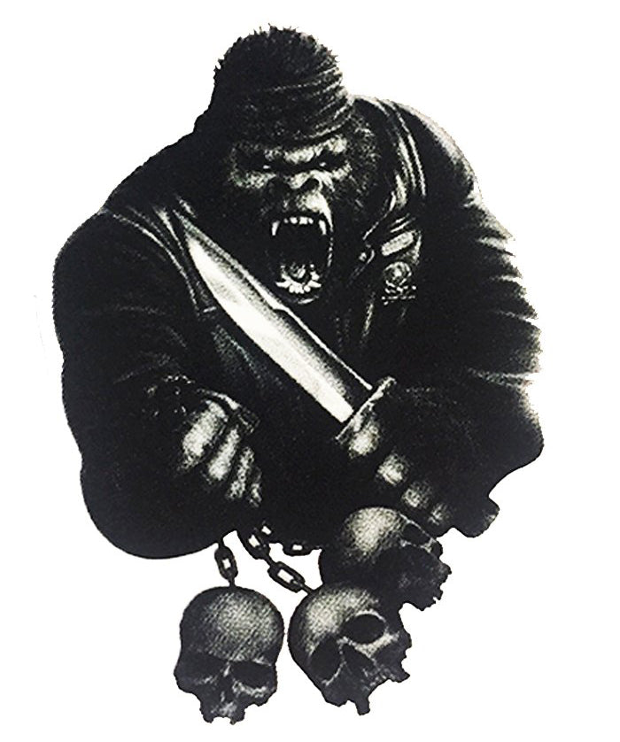 Gorilla Knife Skulls Mini Decal/Sticker