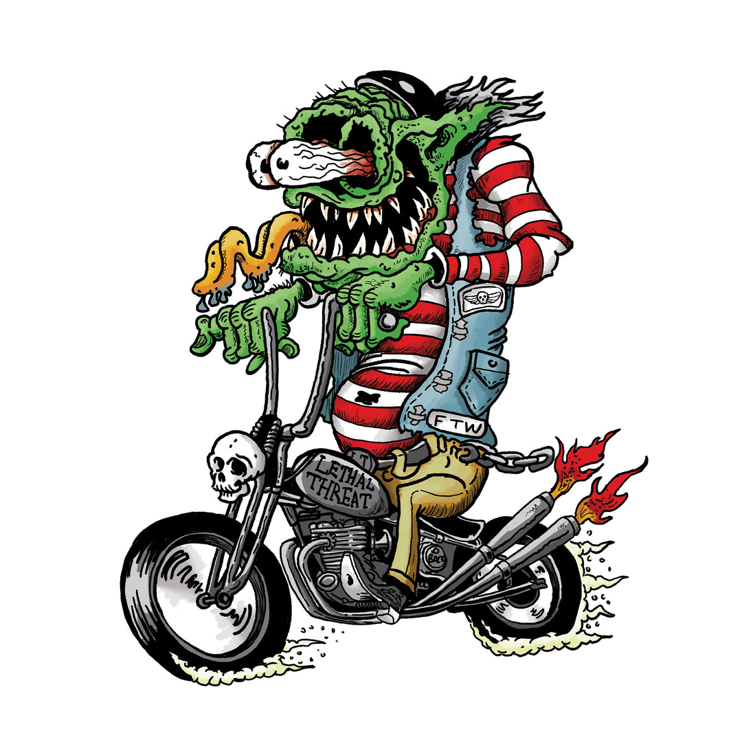 Rude & Crude: Hardcore Dirty Monster Biker Mini Decal/Sticker