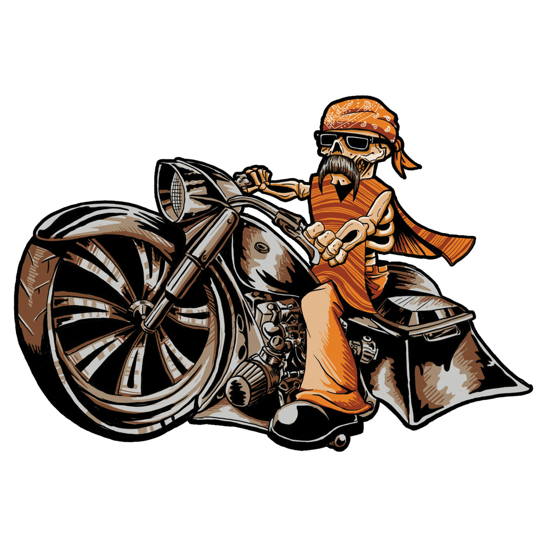 Low and Slow Biker Mini Decal/Sticker