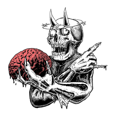 Skull Brain Mini Decal/Sticker