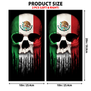 Mexican Skull Car Door Pillar Stickers Set - Left & Right Version