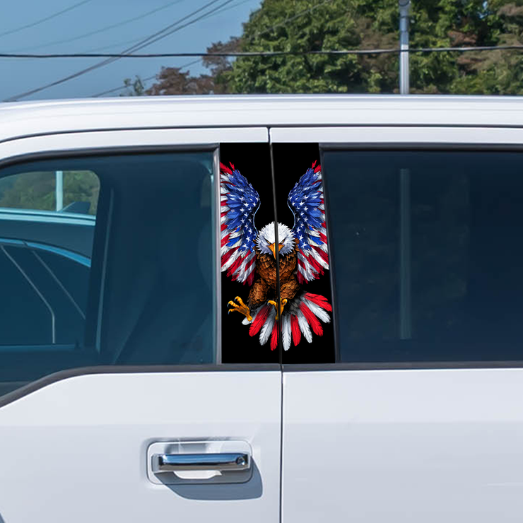 USA Eagle Car Door Pillar Stickers Set - Left & Right Version