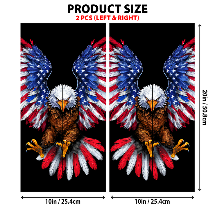 USA Eagle Car Door Pillar Stickers Set - Left & Right Version