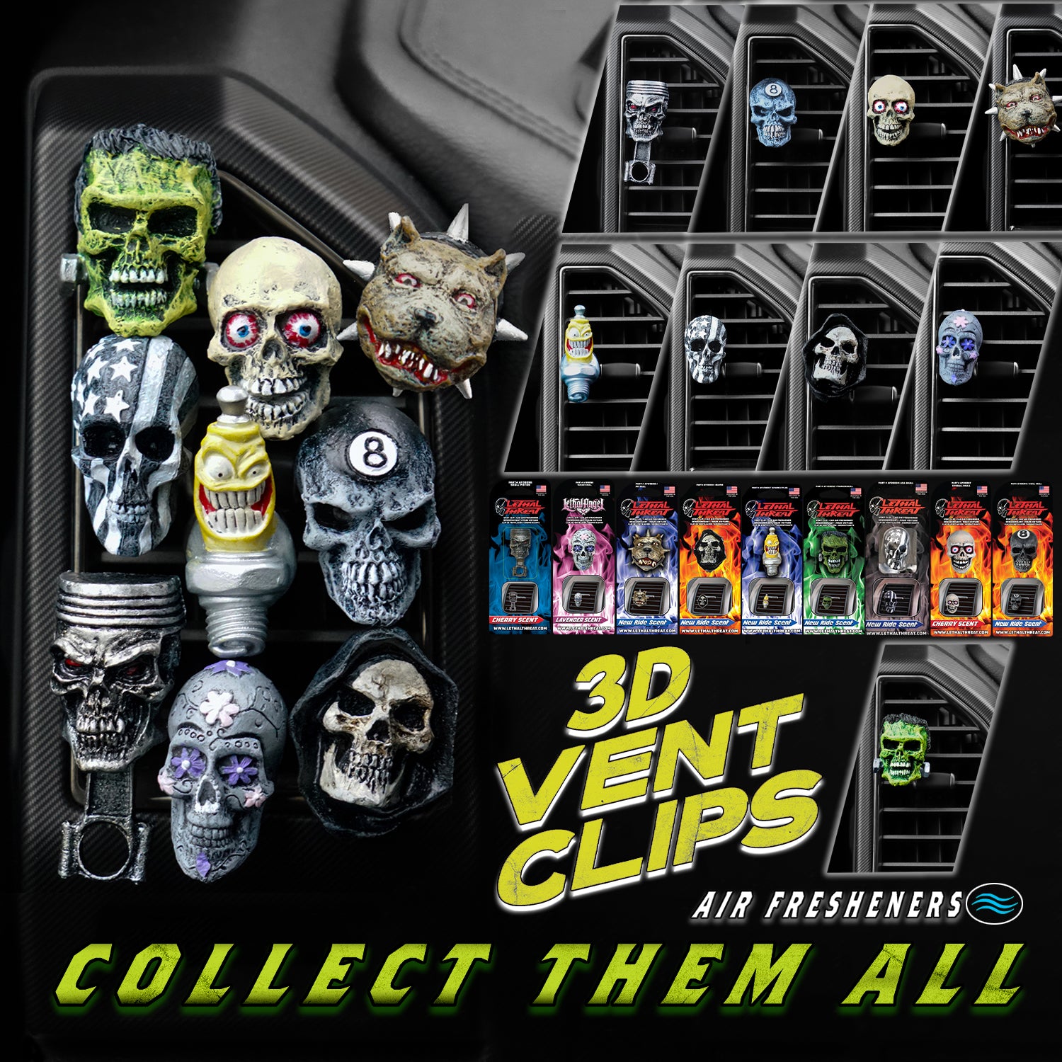 8 Ball Skull Vent Clip Air Freshener – Lethal Threat