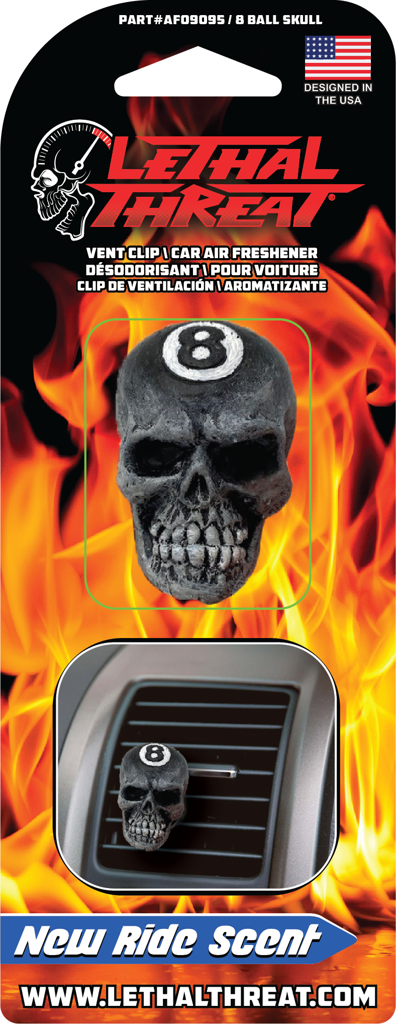 8 Ball Skull Vent Clip Air Freshener