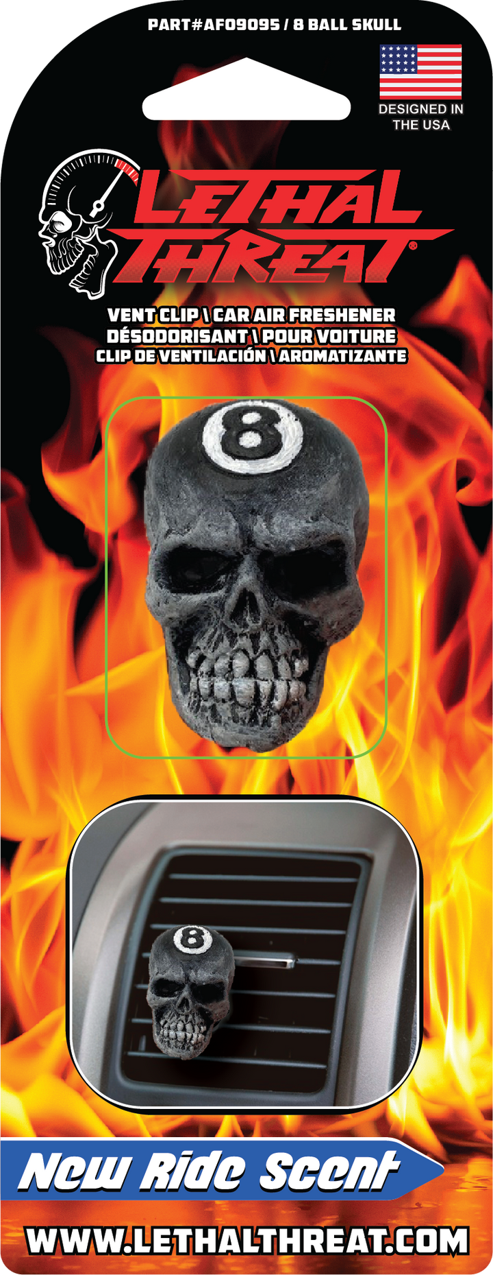 8 Ball Skull Vent Clip Air Freshener