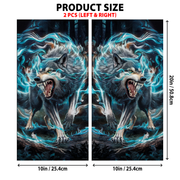 Night Wolf Car Door Pillar Stickers Set - Left & Right Version