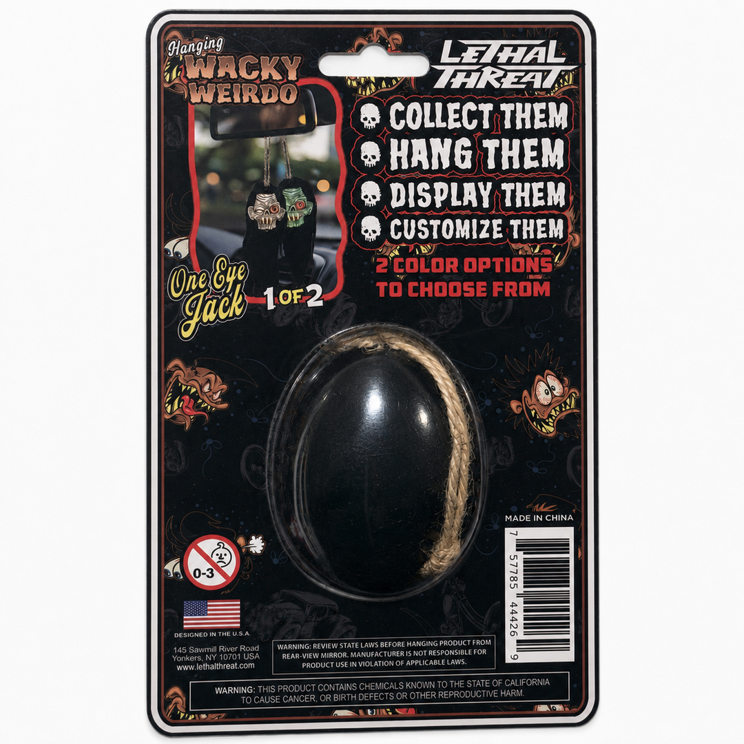 Wacky Weirdo “One Eye Jack” - Hanging Dashboard Ornament - Lethal Threat®