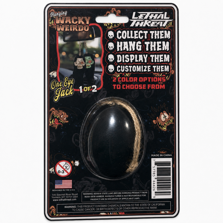 Wacky Weirdo “One Eye Jack” - Hanging Dashboard Ornament - Lethal Threat®