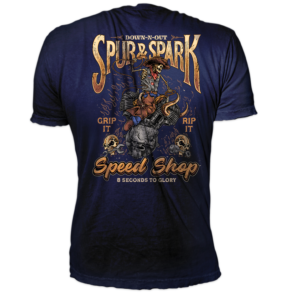 Spur & Spark Navy Blue Tee – Lethal Threat