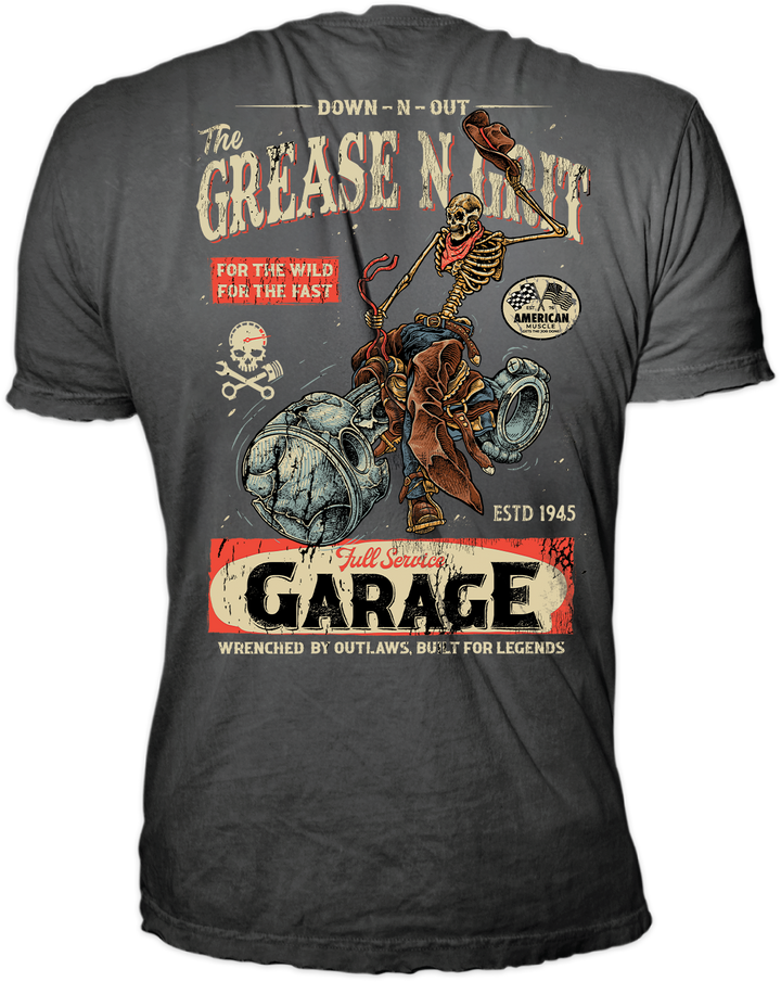 The Grease N Grit Dark Gray Tee