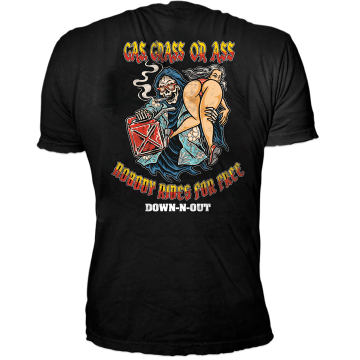 Gas, Ass Or Grass Black Tee