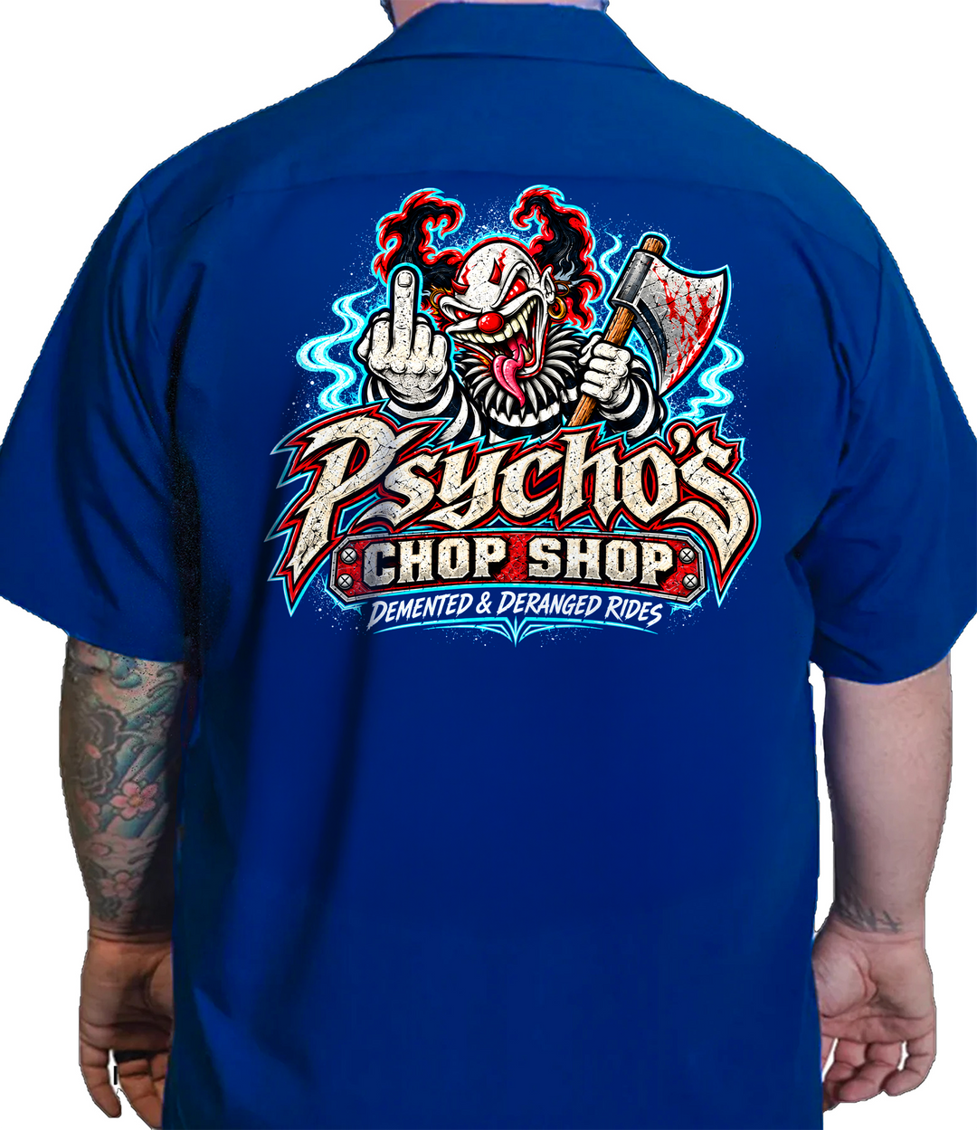 Psycho's Chop Shop Printed Work Shirt / Shop Shirt
