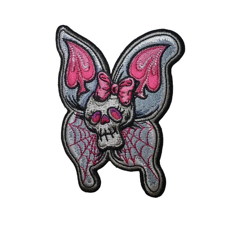 Skull Butterfly patch Iron Sew on jeans maglietta ricamato Skull Butterfly patch Iron Sew on jeans maglietta ricamato