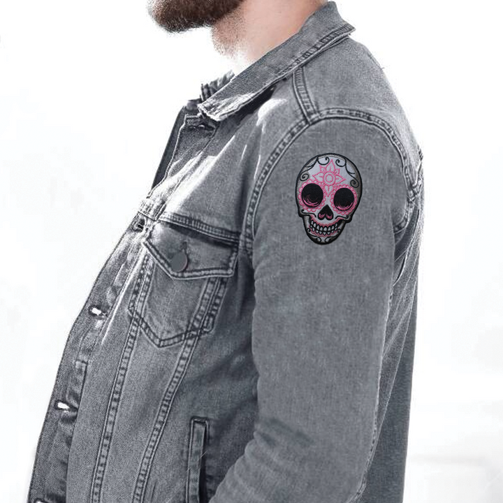 Pink DOD Skull Car Patch